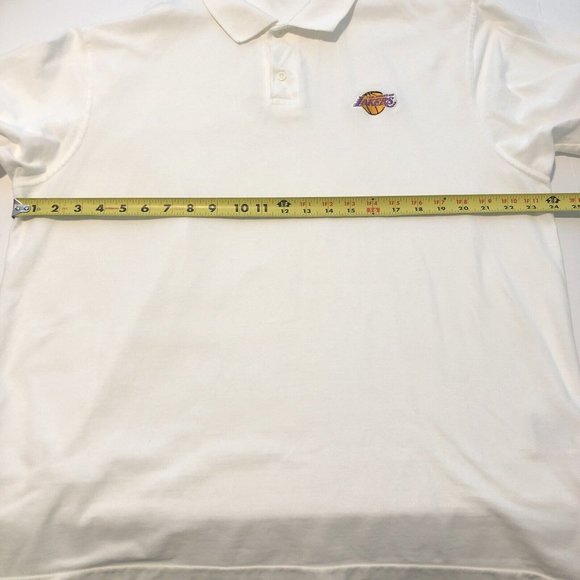 Nike Team Offical NBA Los Angeles Lakers Stitched Polo Pinhole On Sleeve Men XL - Picture 12 of 15
